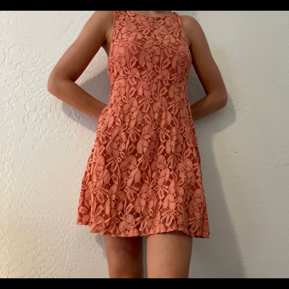 Free people peachy lace dress in size small
